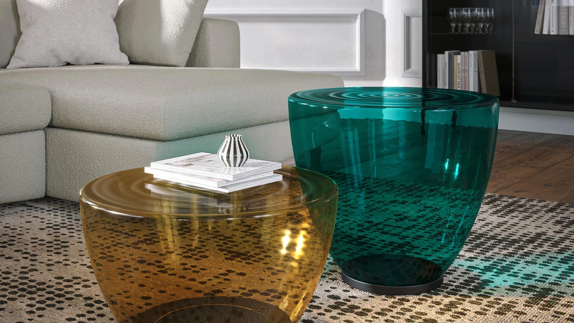 Tavolino Konca in vetro soffiato di Tonin Casa