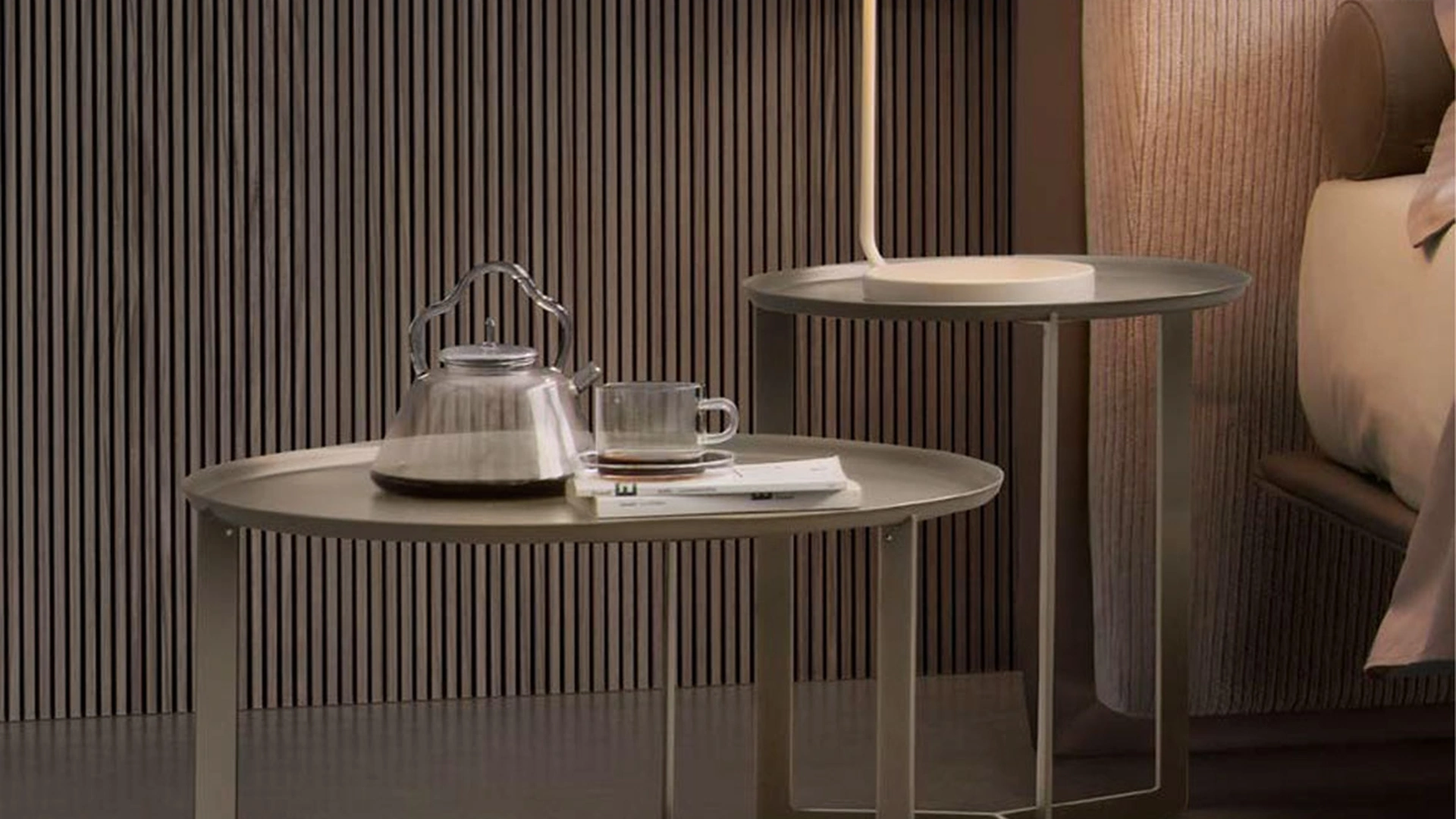 Tavolino in acciaio Round di Rosini Night