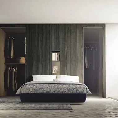 Cabina Armadio con ante battenti Stand Up in nobilitato effetto legno e vetro di Dielle Modus