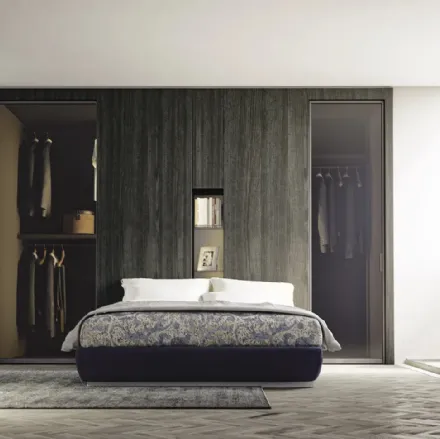 Cabina Armadio con ante battenti Stand Up in nobilitato effetto legno e vetro di Dielle Modus