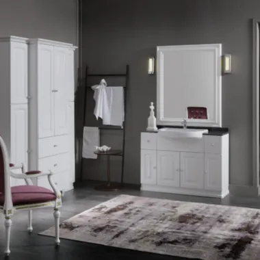Mobile Bagno da appoggio in laccato opaco e piano in marmo ACANTHIS AC15A di Compab