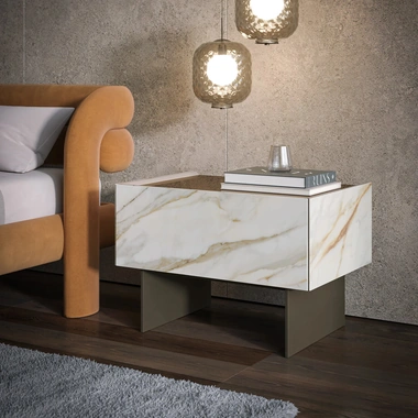 Comodino Cristalia in vetro stampato di Tonin Casa