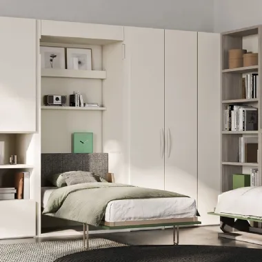 Letto singolo a scomparsa Im 22 07 Shin Hiro in melaminico di Clever