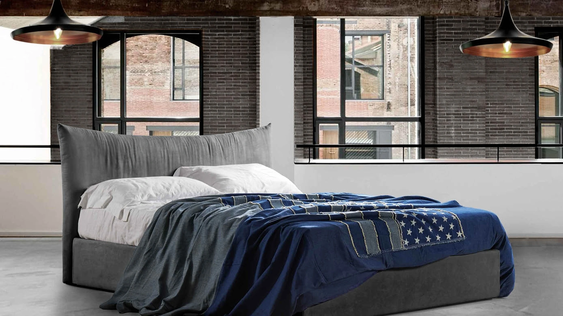 Letto in tessuto imbottito Aries di Lettissimi