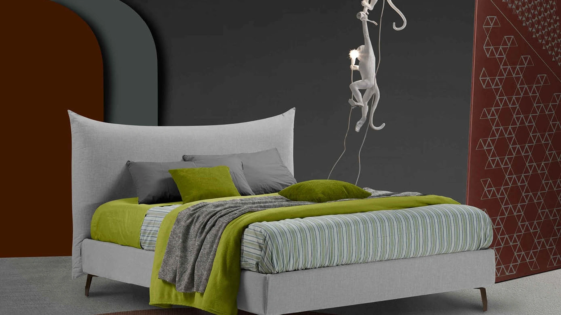 Letto in tessuto imbottito Aries di Lettissimi