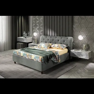 Letto in tessuto con testiera capitonnè Boheme di Artigianaletti