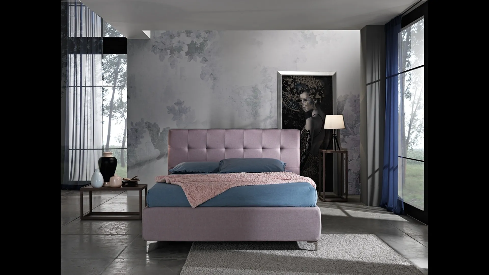 Letto matrimoniale con testiera trapuntata Domino di Artigianaletti