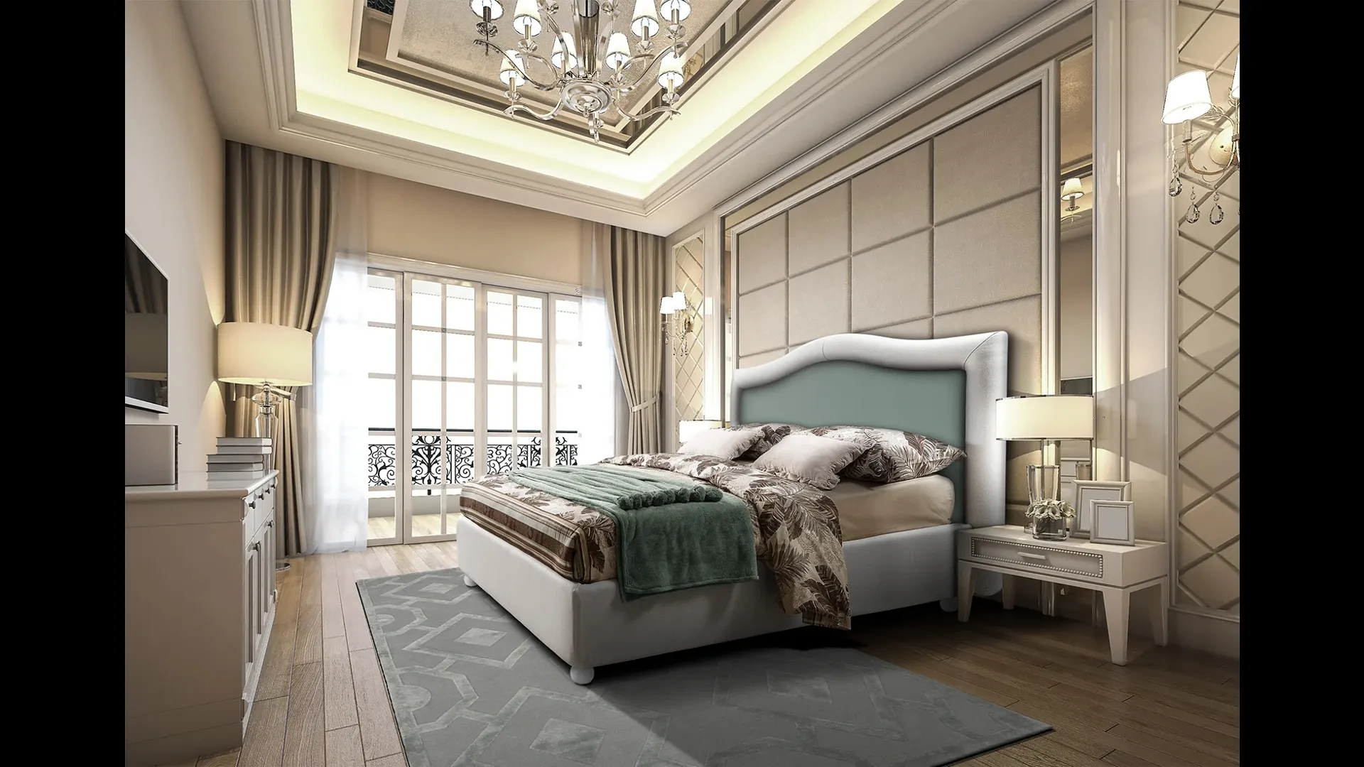 Letto in tessuto con testiera sagomata Nabucco di Artigianaletti