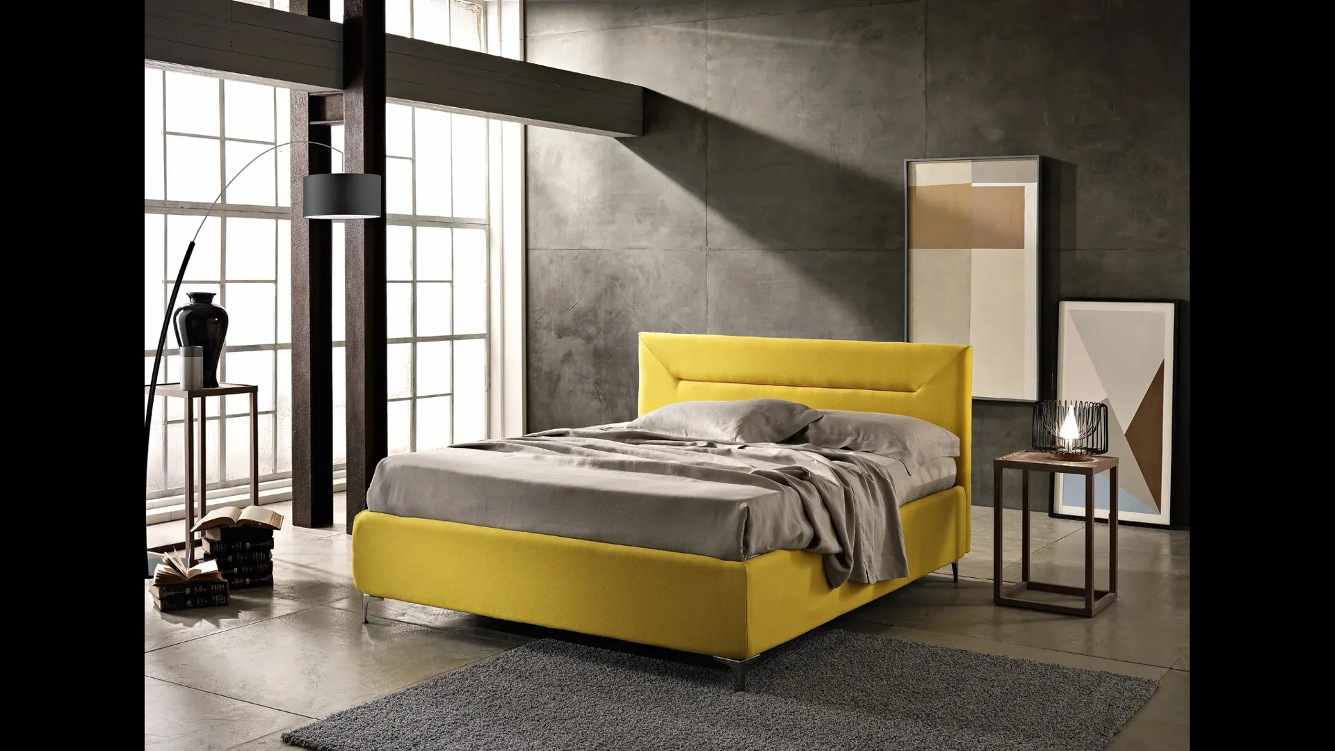 Letto matrimoniale Street in tessuto di Artigianaletti