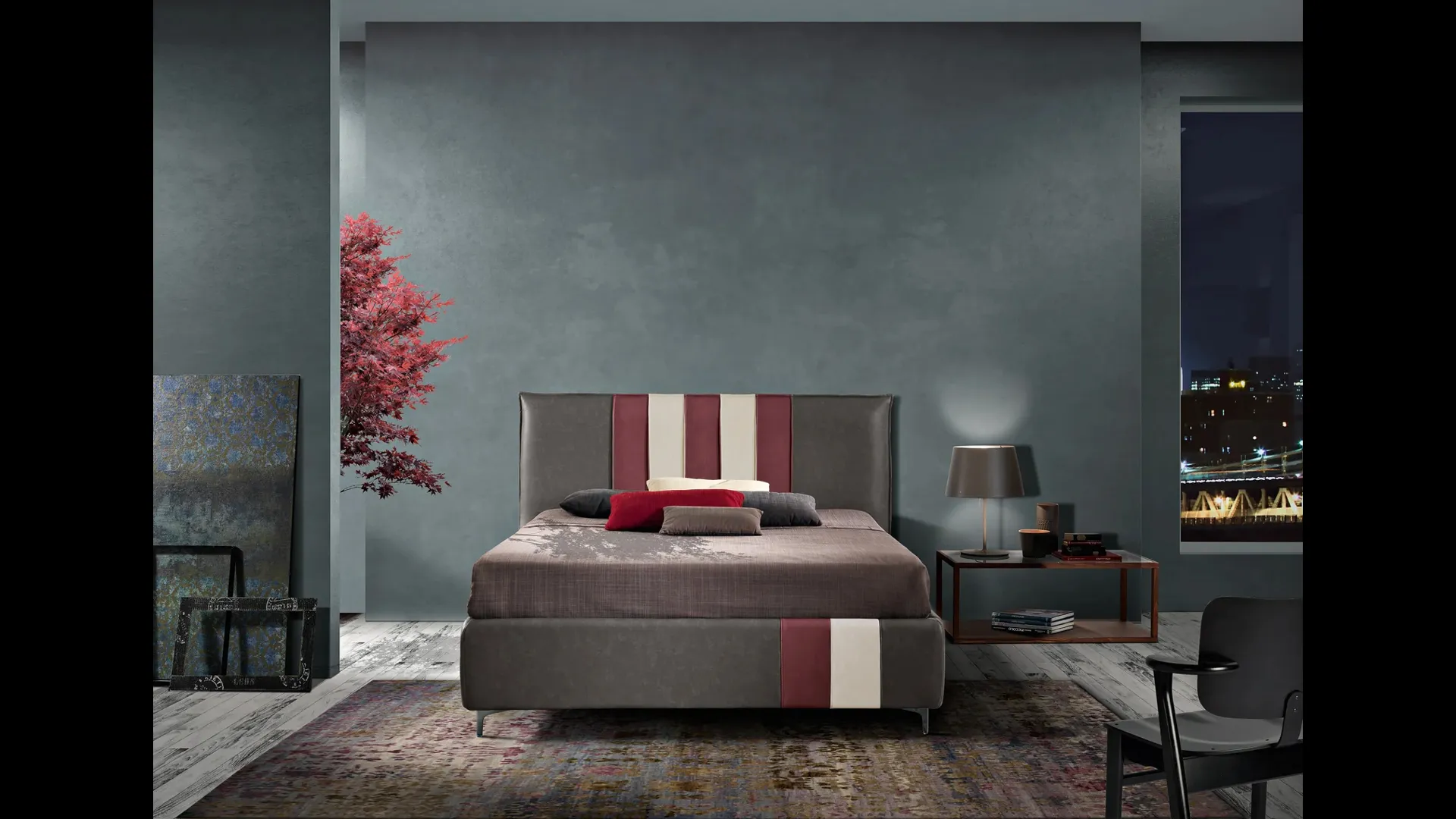 Letto Stripes in ecopelle di Artigianaletti