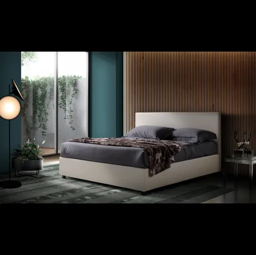 Letto in ecopelle con testiera Stromboli di Artigianaletti