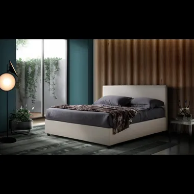 Letto in ecopelle con testiera Stromboli di Artigianaletti