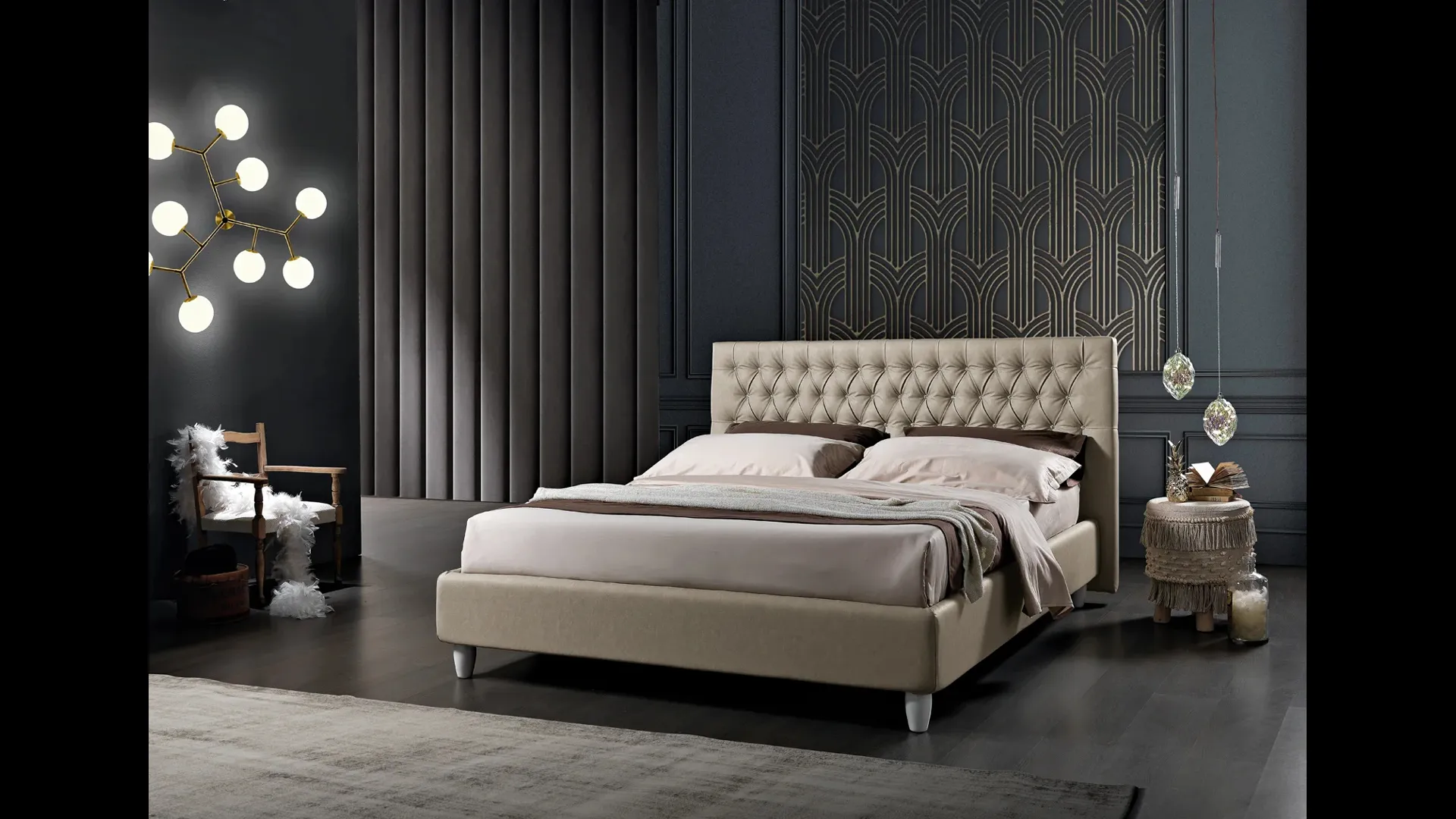 Letto matrimoniale in ecopelle Tender di Artigianaletti