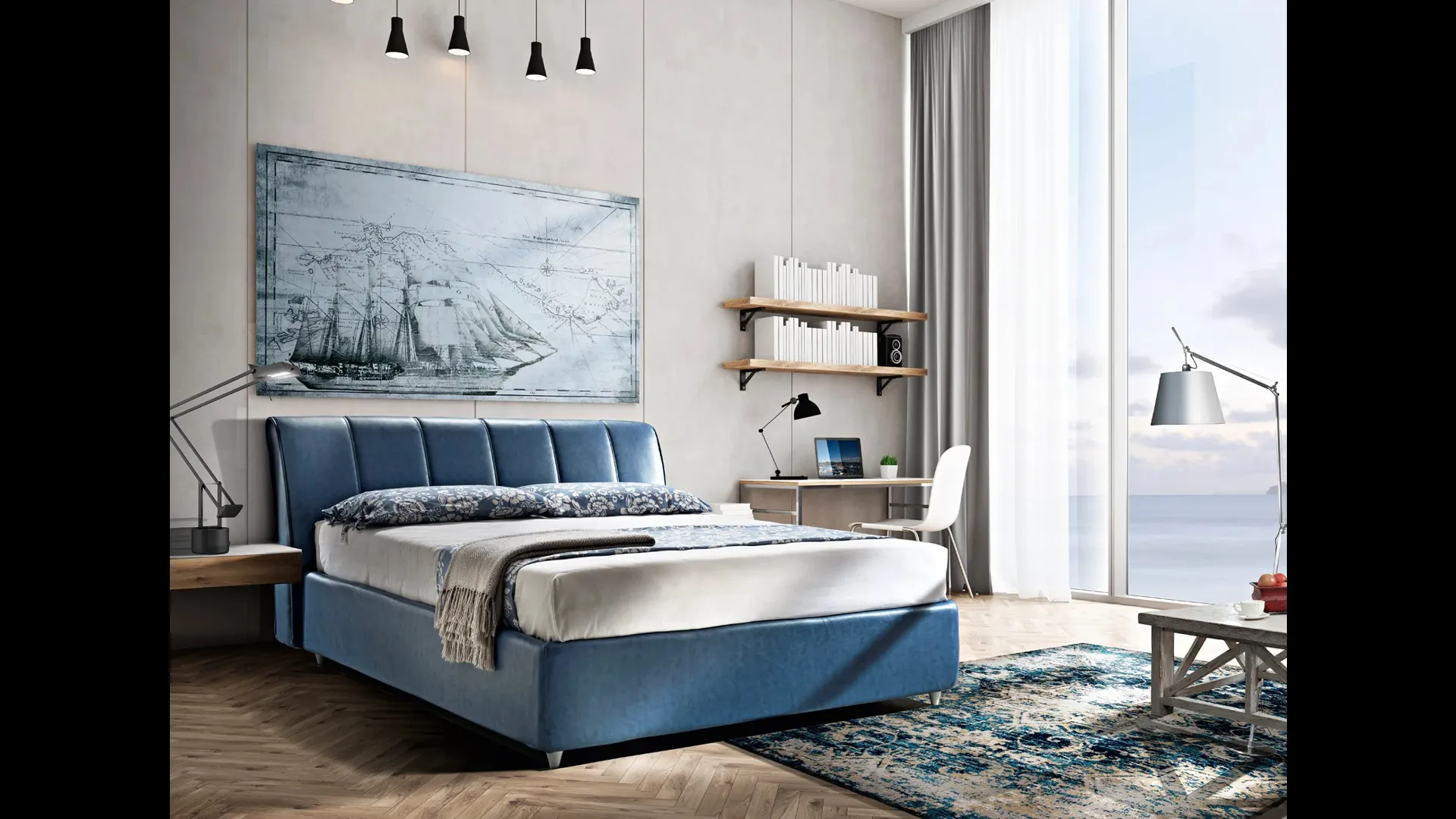 Letto in ecopelle Vernal di Artigianaletti