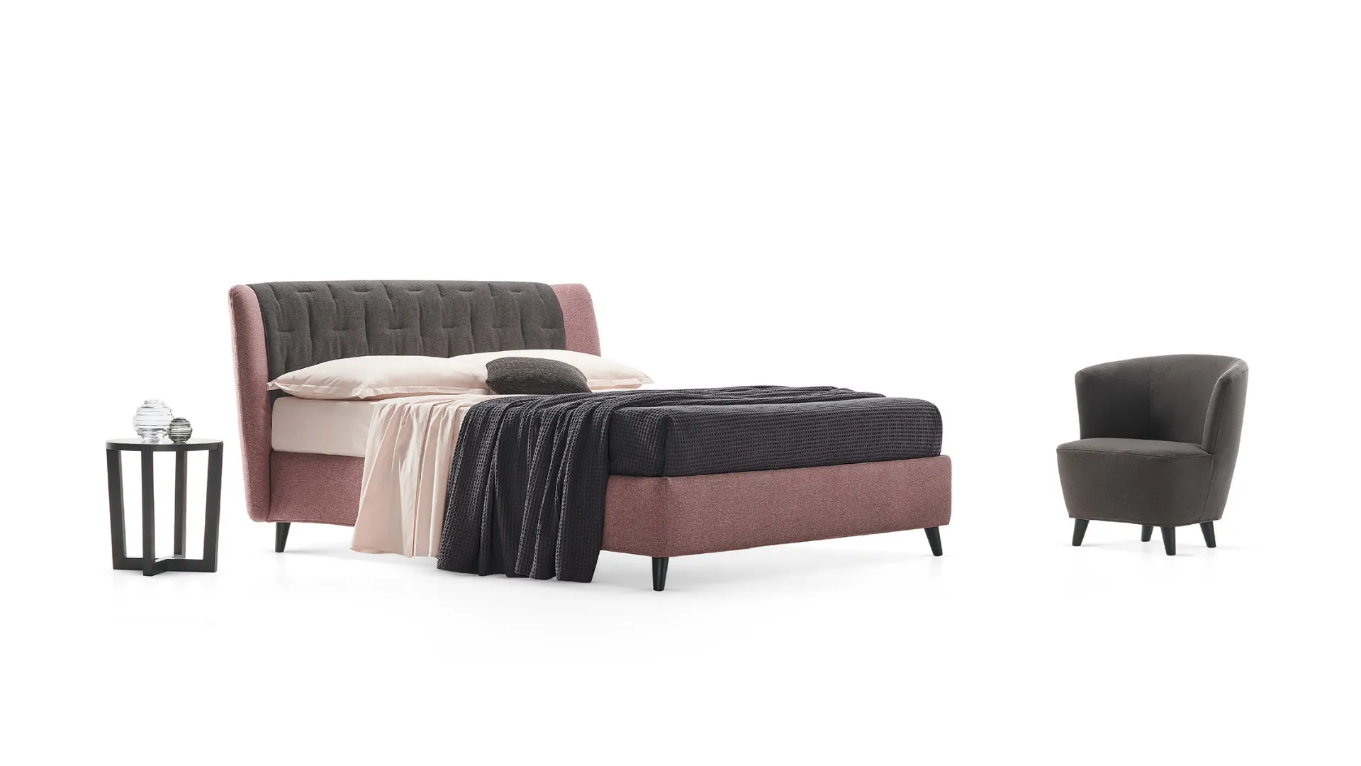 Letto in tessuto Dafne Cover con box contenitore di Rosini Night