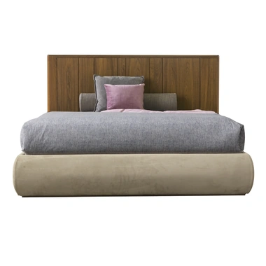 Letto Domino con testiera in legno e box contenitore di Modesign