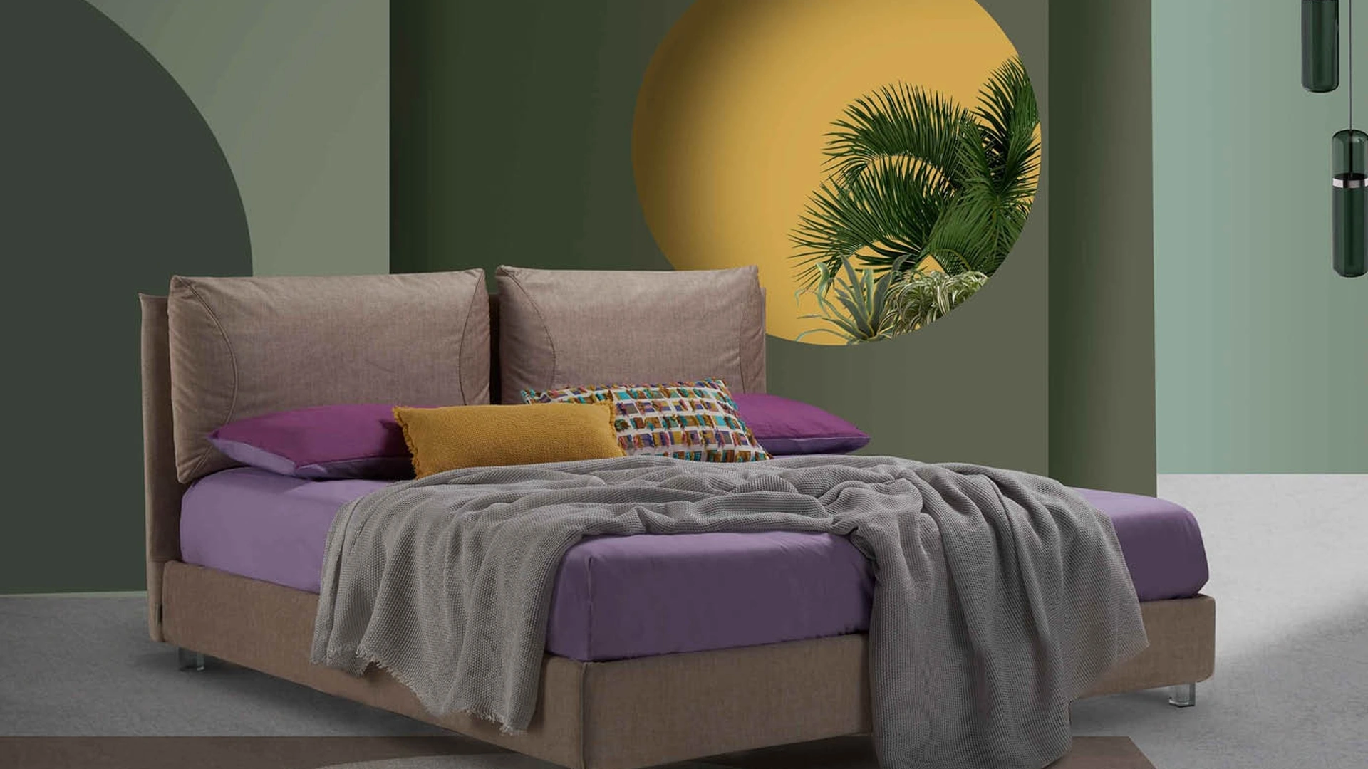 Letto in tessuto con testiera Alisha di Lettissimi