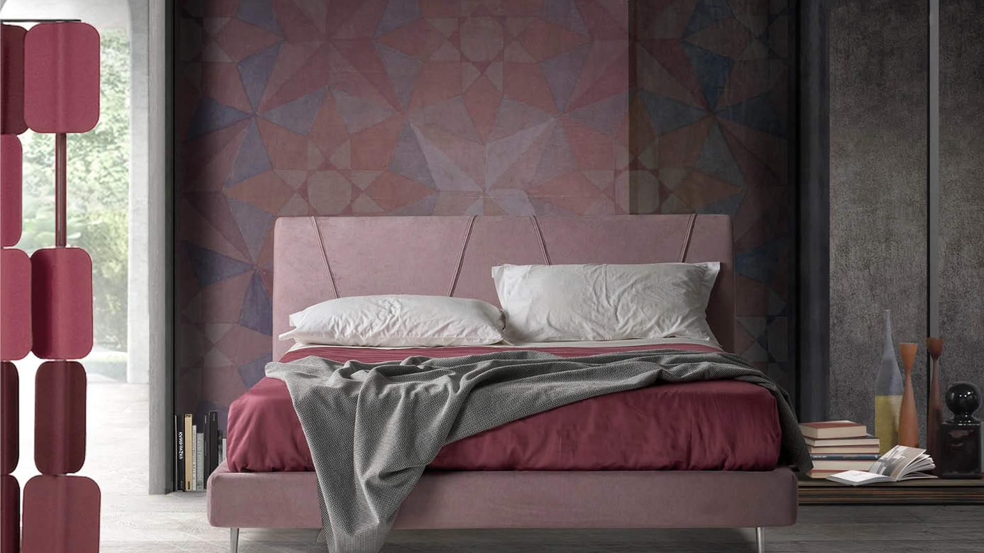 Letto in tessuto con testiera Prestige di Lettissimi