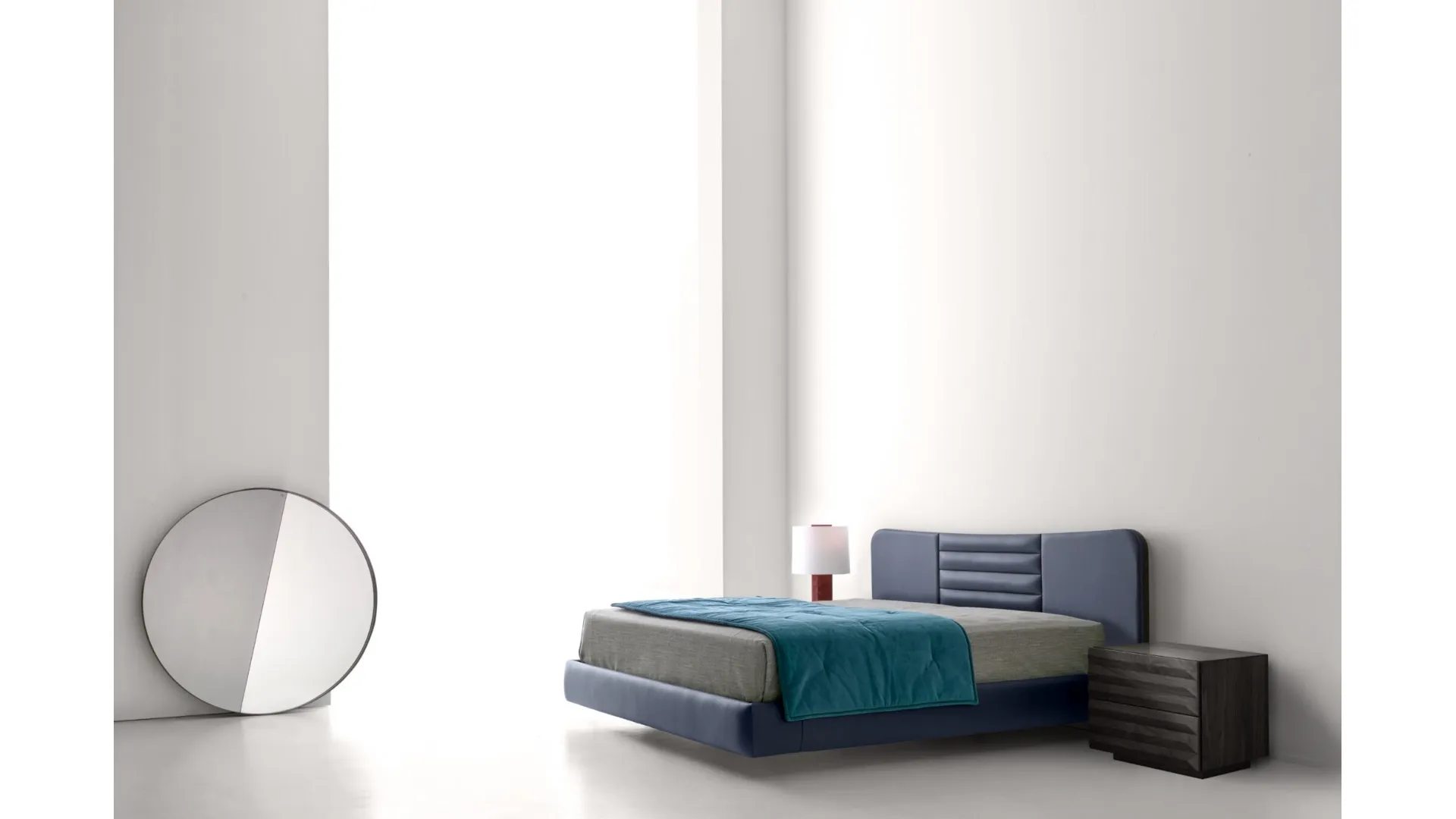 Letto Birkin Fluttuante con testiera di Modesign