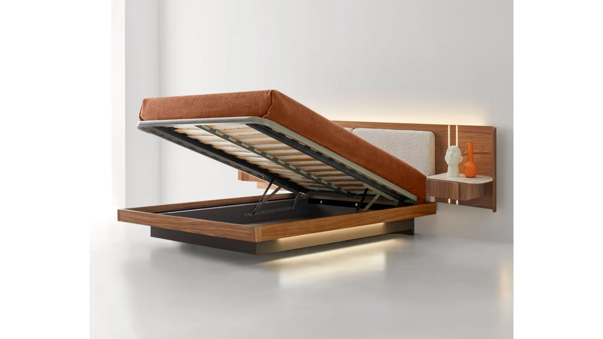 Letto Book Fluttuante con box contenitore di Modesign