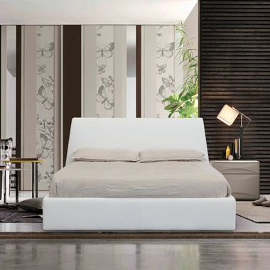 Letto in pelle Londra con contenitore di Nicoletti Home