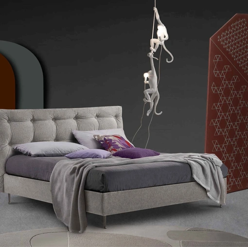 Letto in tessuto imbottito Olimpia di Lettissimi