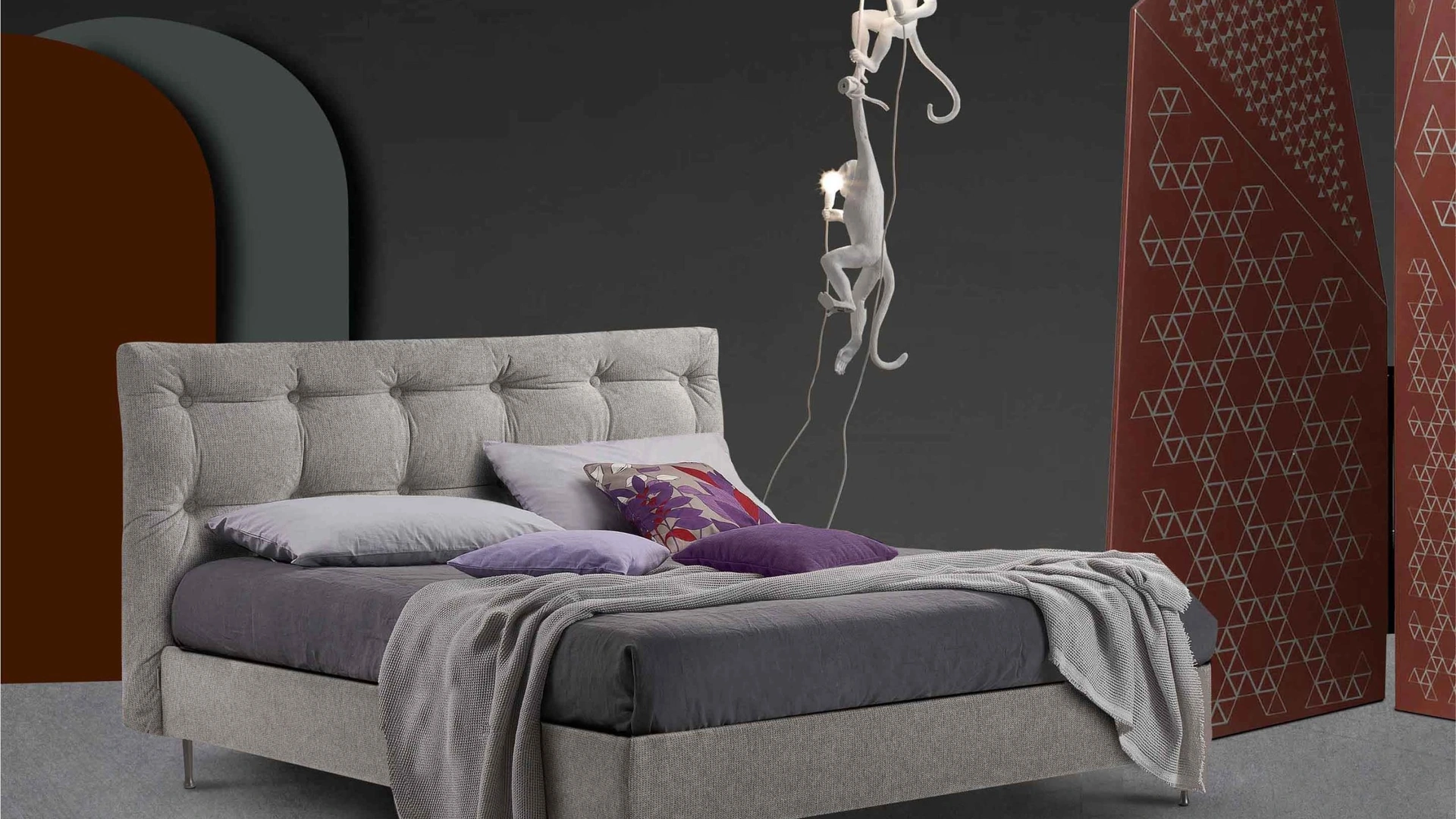 Letto in tessuto imbottito Olimpia di Lettissimi