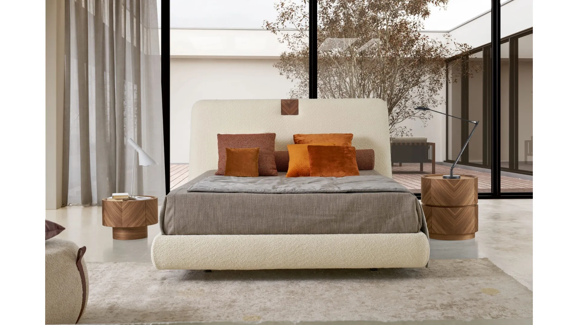 Letto Onigiri Fluttuante in tessuto imbottito di Modesign