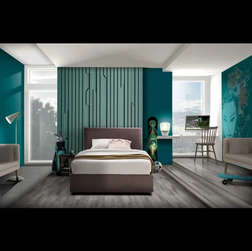 Letto singolo in tessuto Elba di Artigianaletti