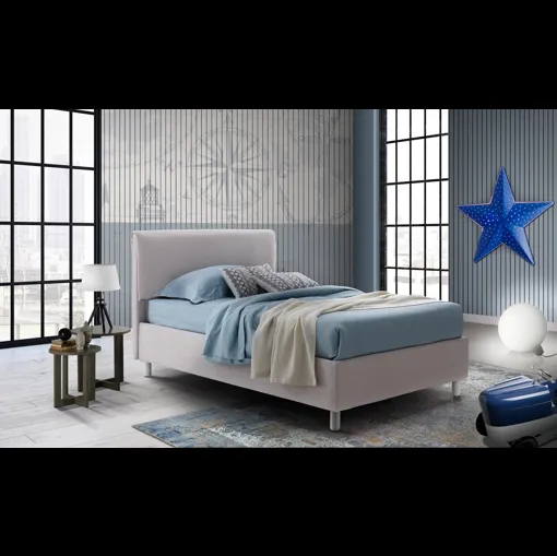 Letto singolo con testiera Gorgona di Artigianaletti