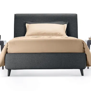 Letto singolo in tessuto con testiera Talia di Rosini Night