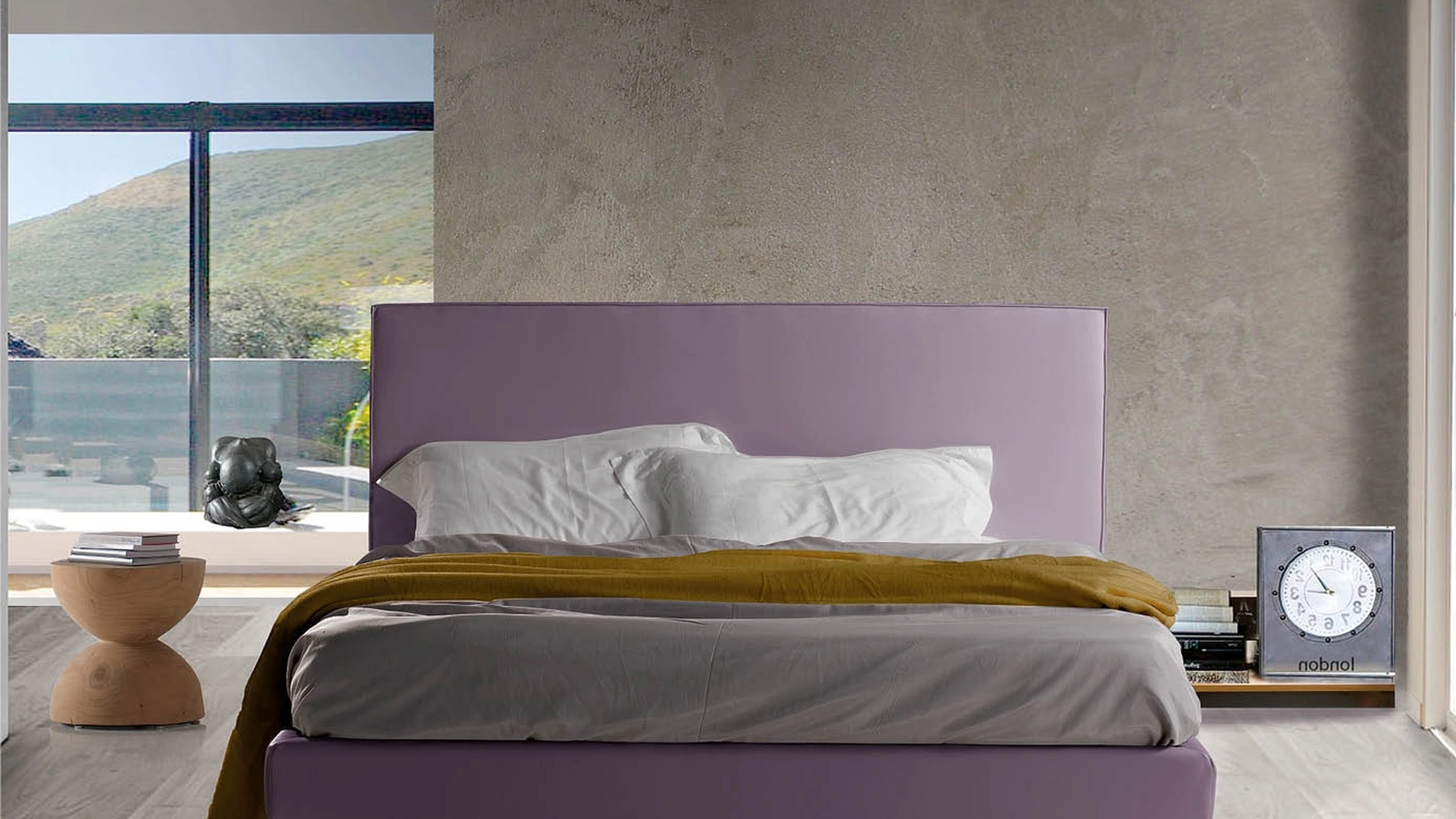 Letto con testiera Vela Liscio di Lettissimi