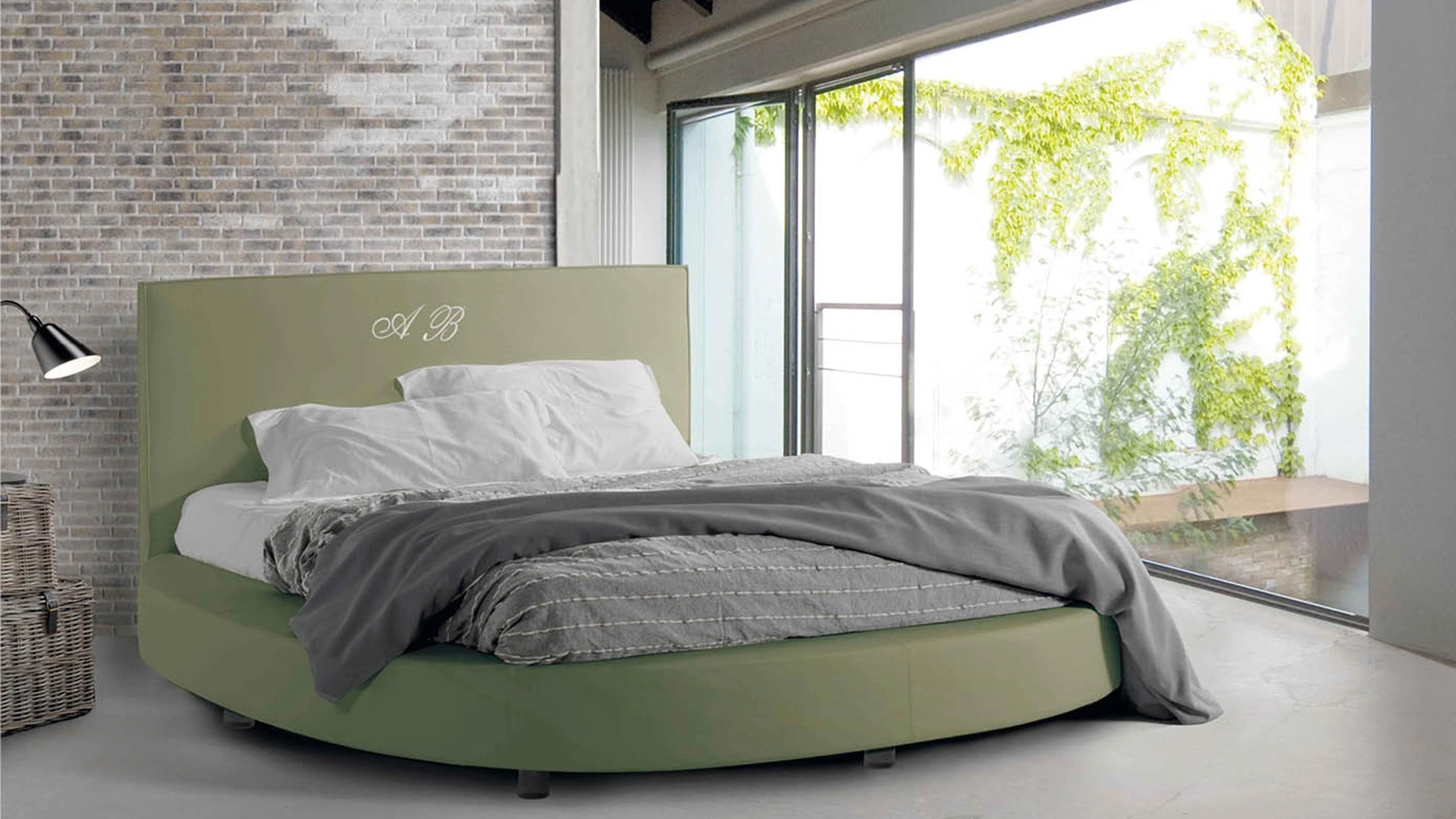 Letto con testiera Vela Liscio di Lettissimi