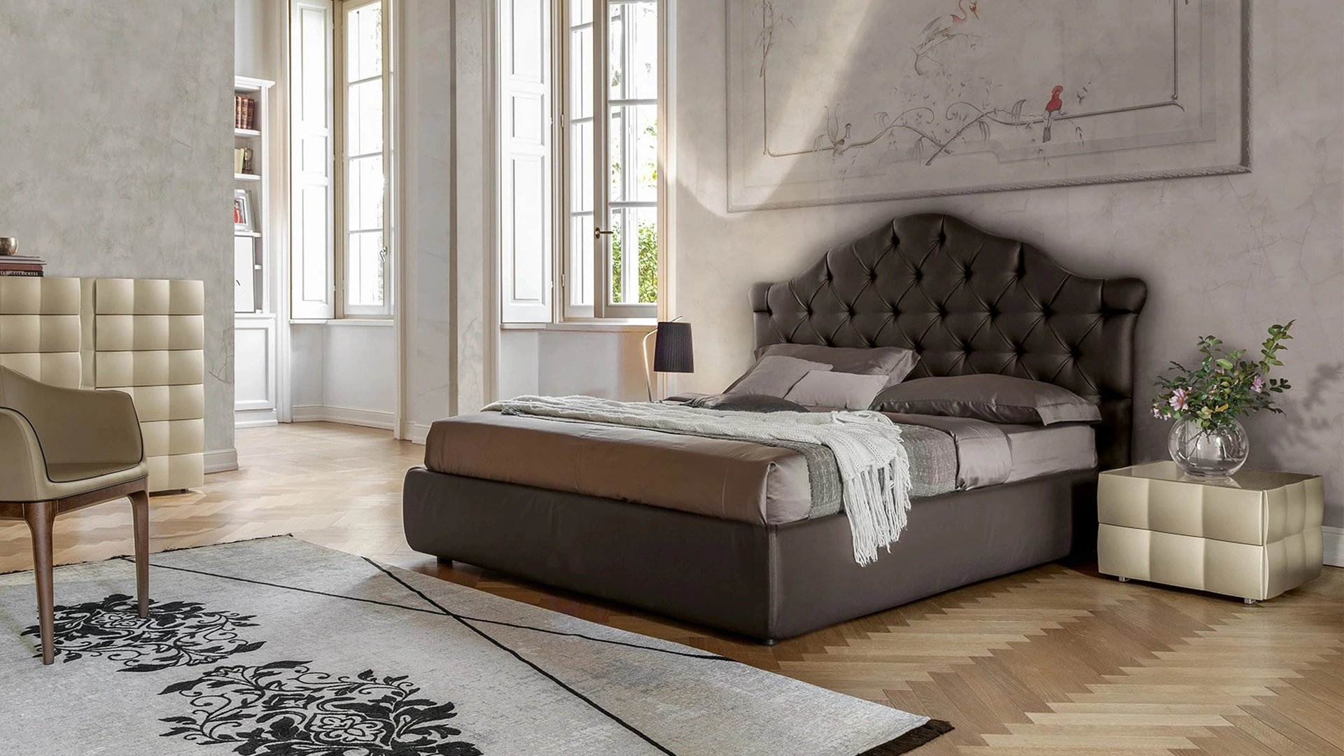 Letto in pelle Veneziano di Tonin Casa