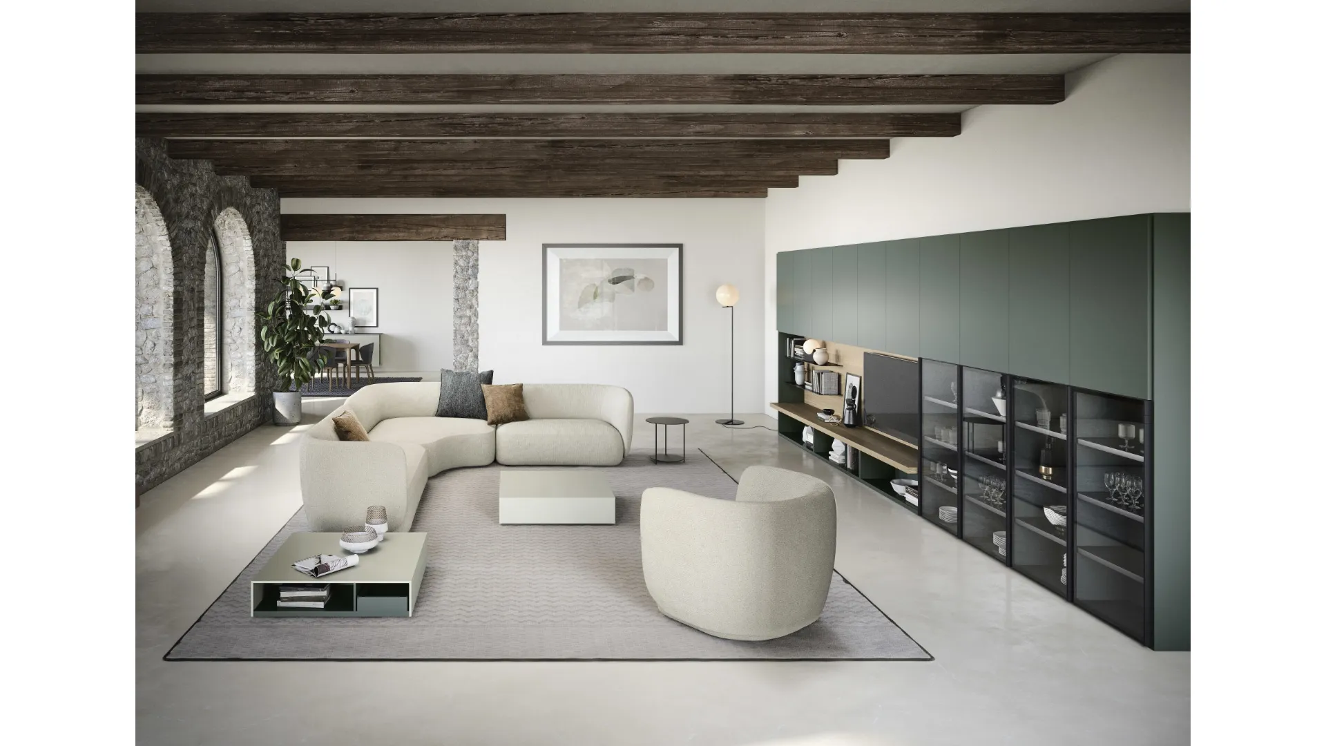 Parete Attrezzata Mensole e piani a muro 02 di Novamobili