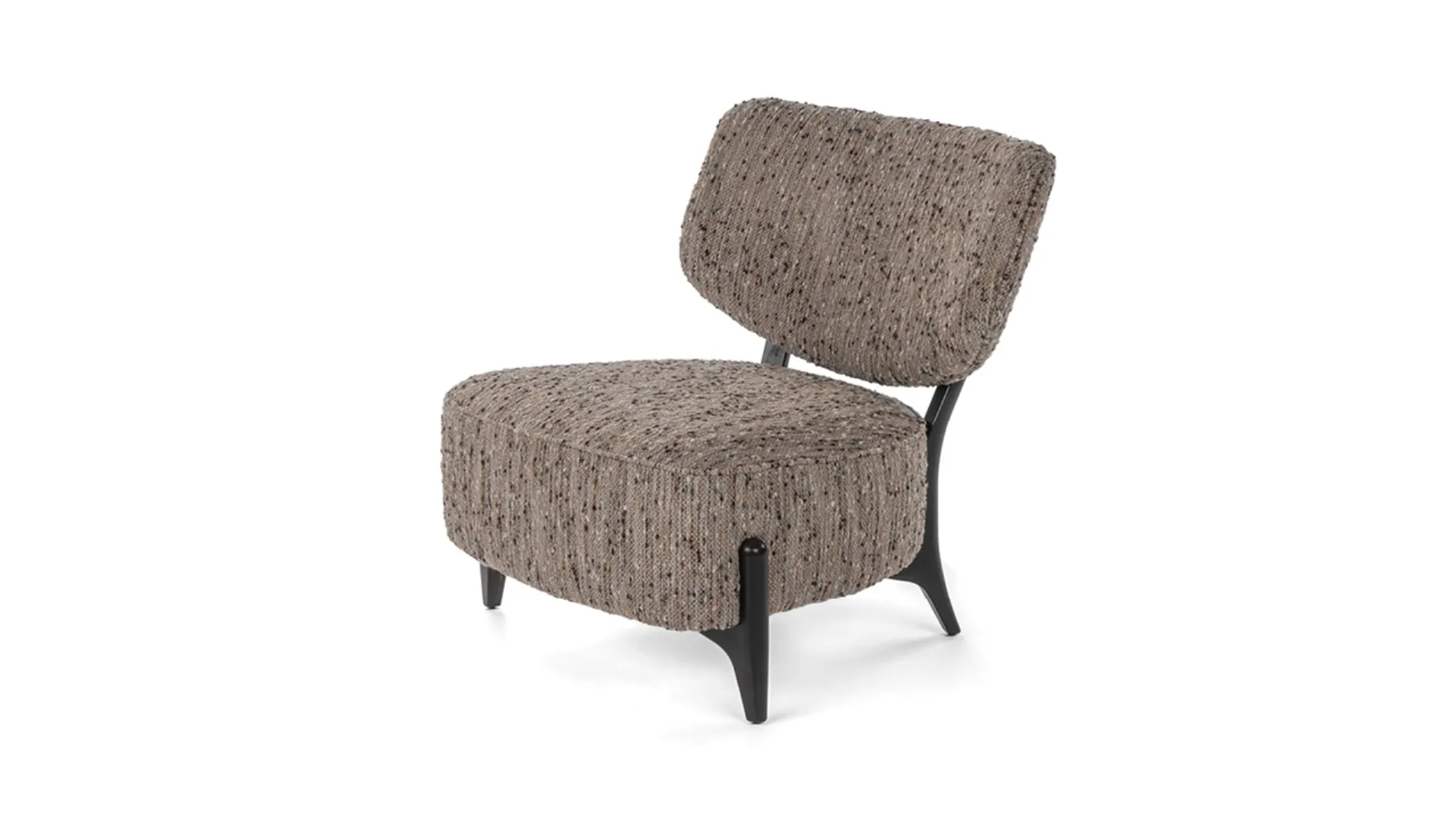 Poltroncina in tessuto con piedini in metallo Silla di Calia