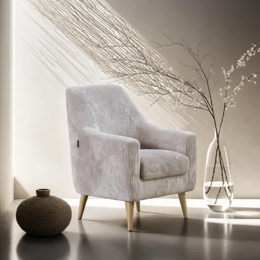 Poltroncina Maiorca in velluto di Bruma