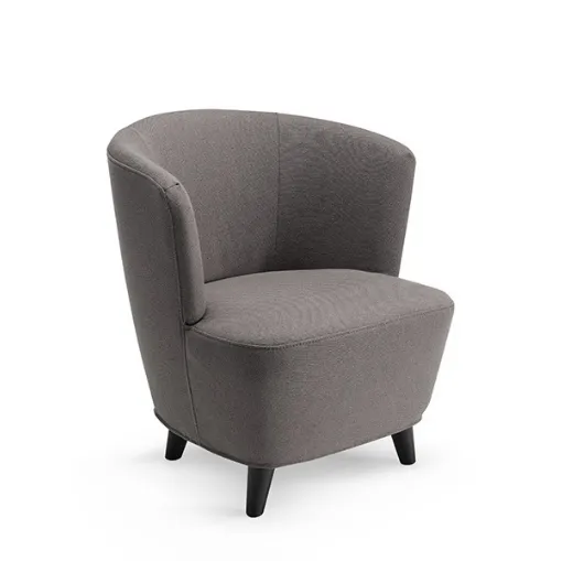 Poltroncina in tessuto con piedini in legno Flora di Rosini Night