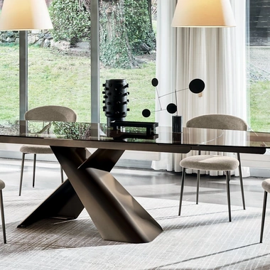 Tavolo allungabile Axiom in vetro di Calligaris