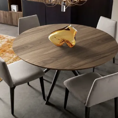 Tavolo rotondo in noce canaletto Foster di Modesign