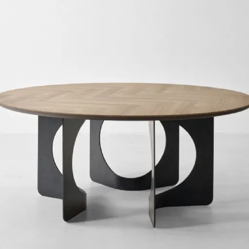 Tavolo Hole Rotondo con top in legno di Modesign