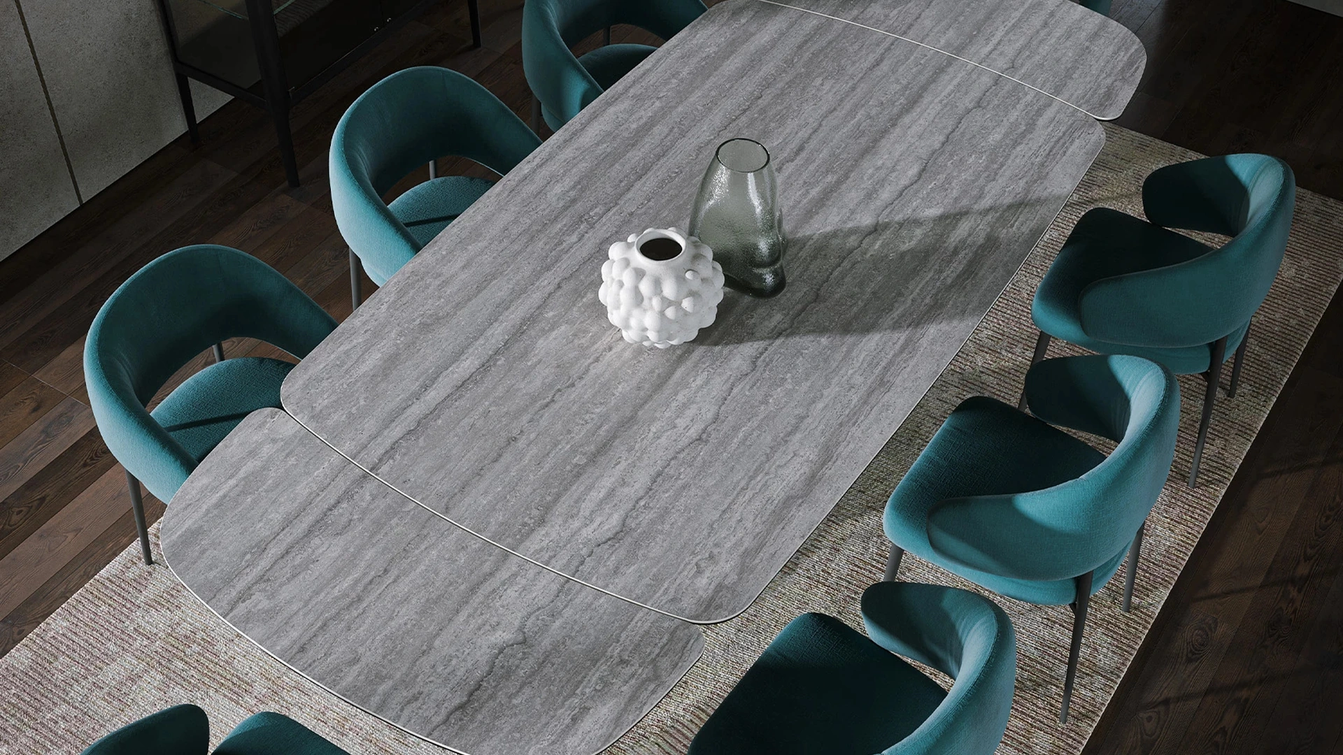 Tavolo Sipario Ext in gres travertino di Tonin Casa