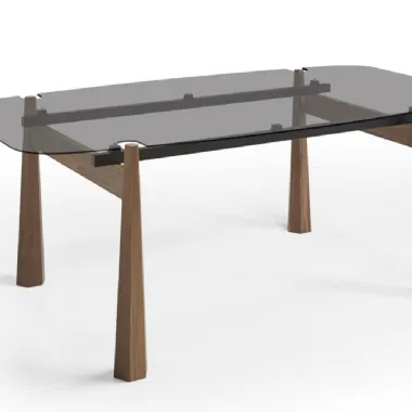 Tavolo York con top in vetro di Modesign