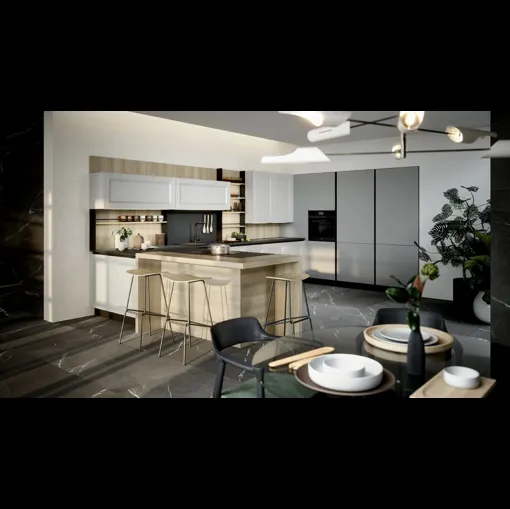 Cucina Classica con penisola Asia 01di Forma Cucine