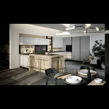 Cucina Classica con penisola Asia 01di Forma Cucine