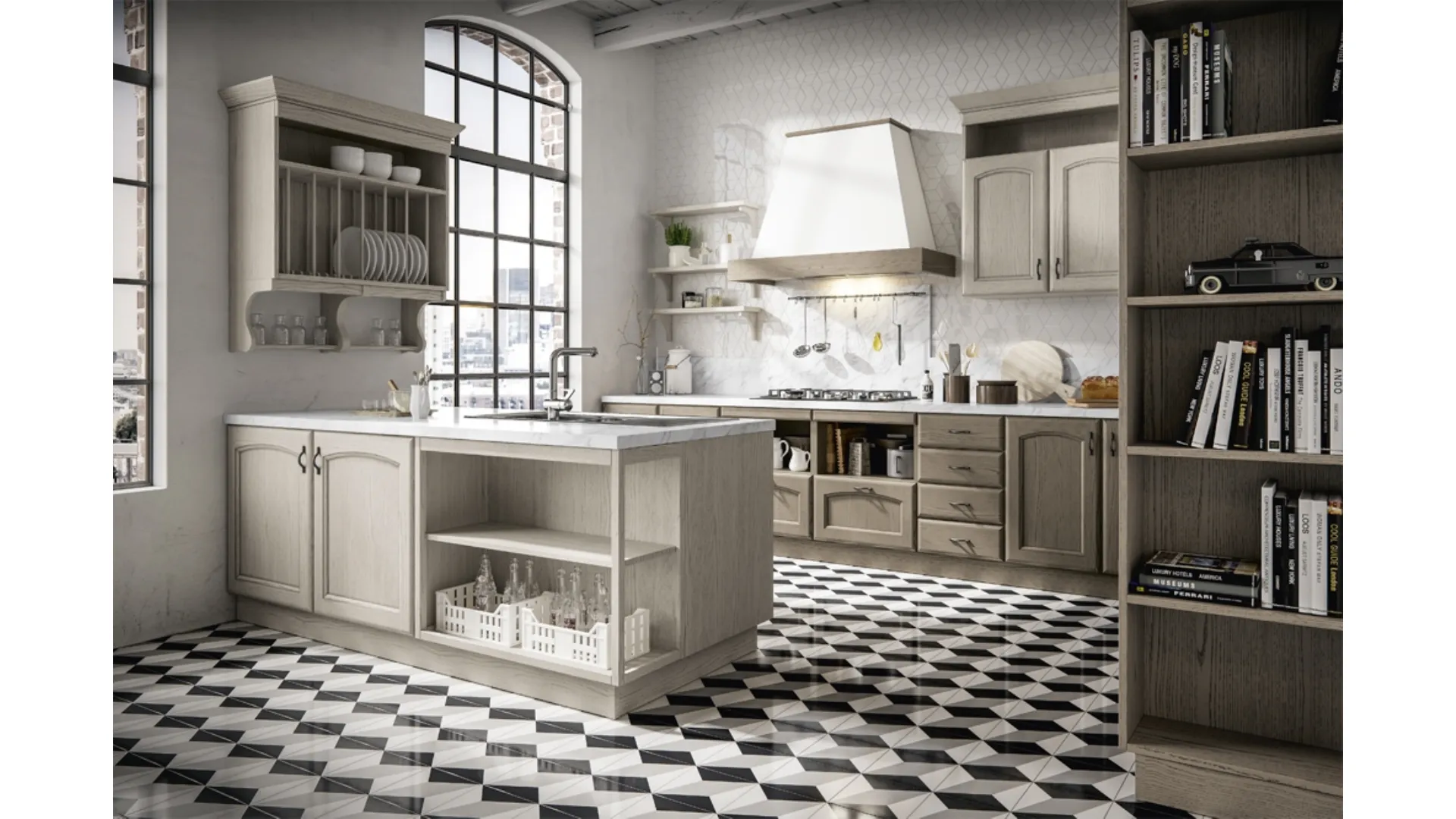 Cucina Classica Cantica con penisola di Home Cucine