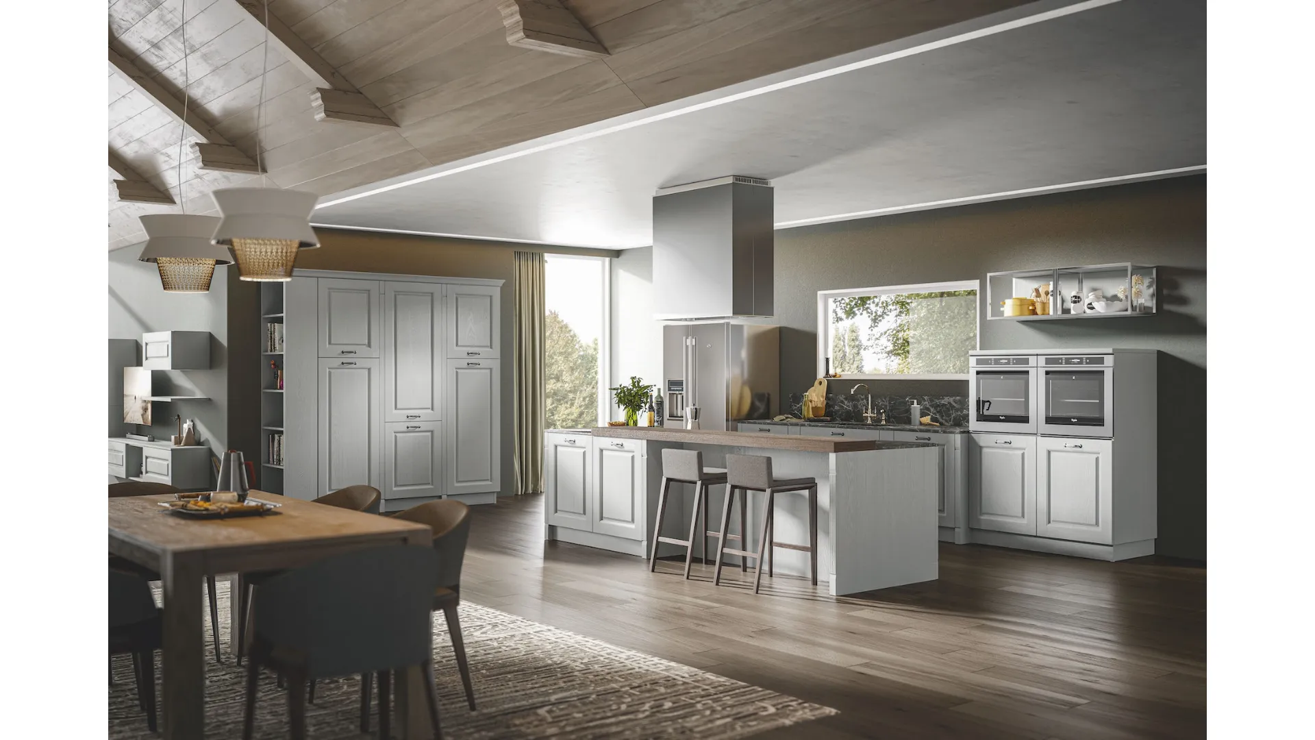 Cucina Classica Contea con isola di Home Cucine