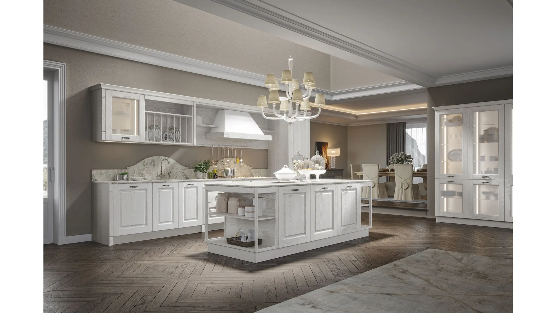 Cucina Classica Contea con isola di Home Cucine