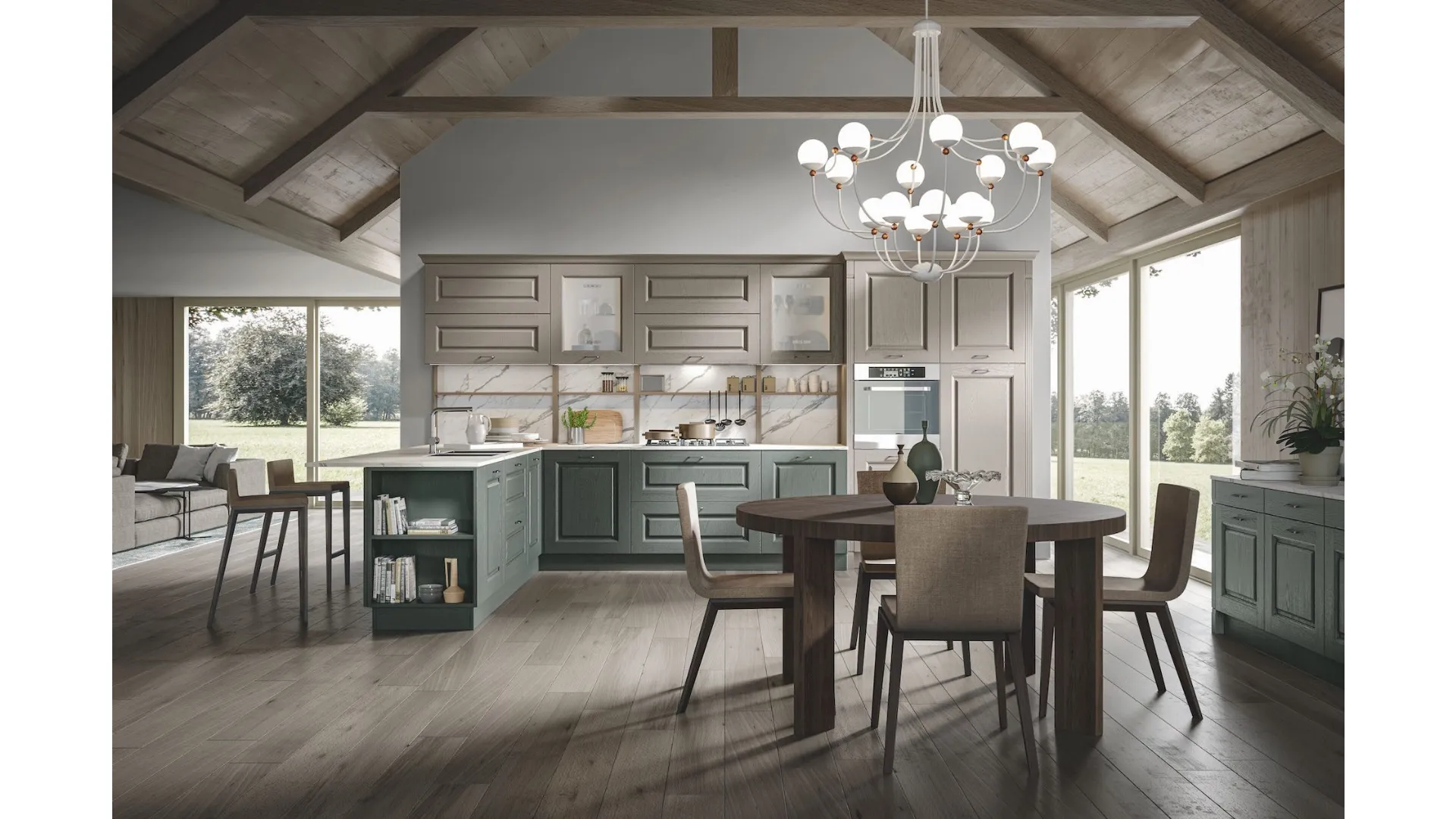 Cucina Classica Contea con penisola di Home Cucine