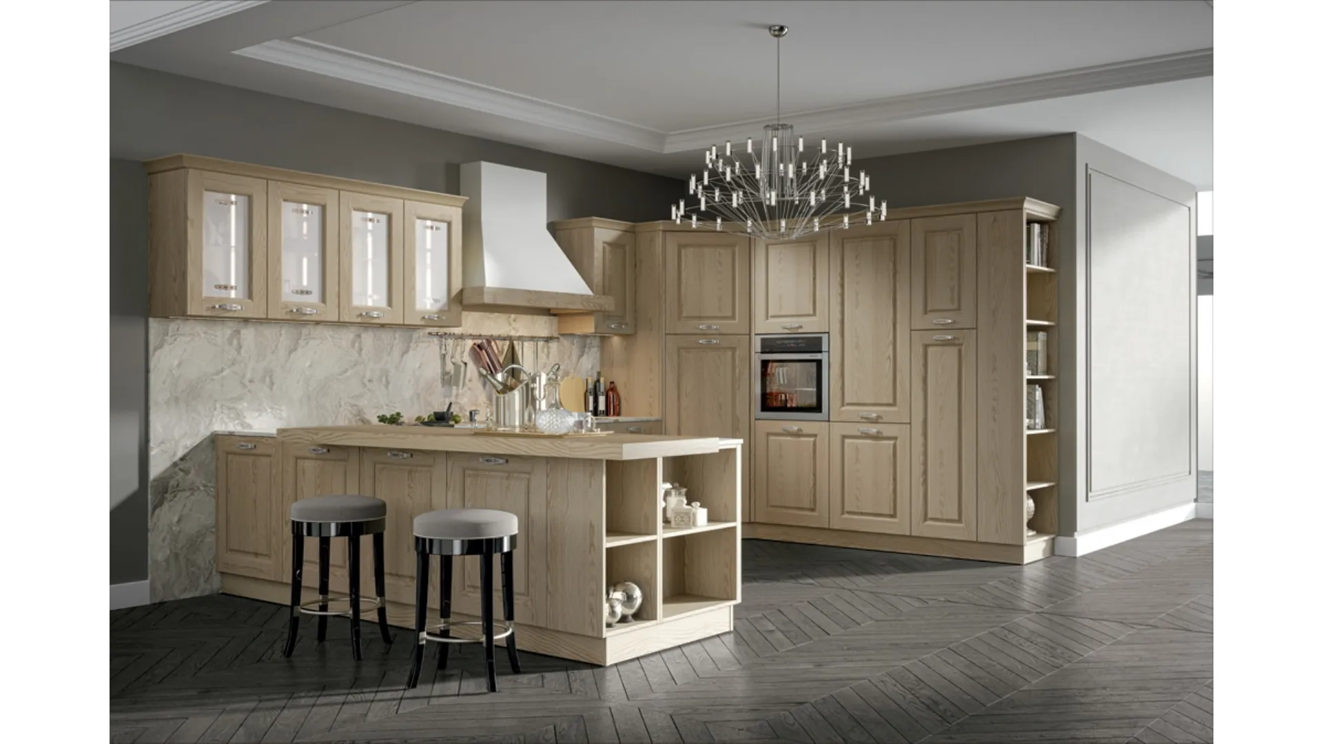 Cucina Classica Contea con penisola di Home Cucine